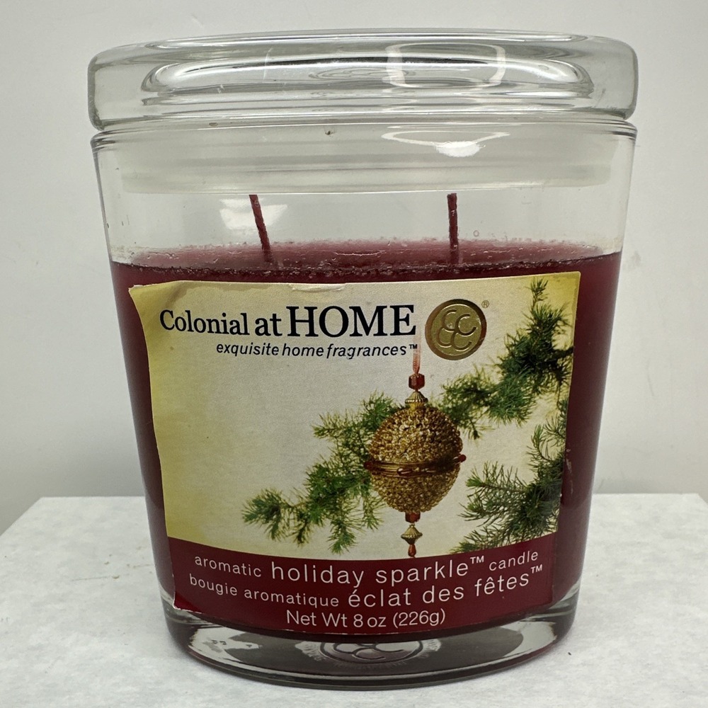 Colonial at Home HOLIDAY SPARKLE Large 8oz Oval Candle Christmas Raspberry New
